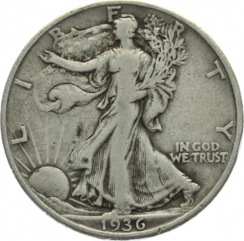 USA 1/2 Dollar 1936 D - Walking Liberty